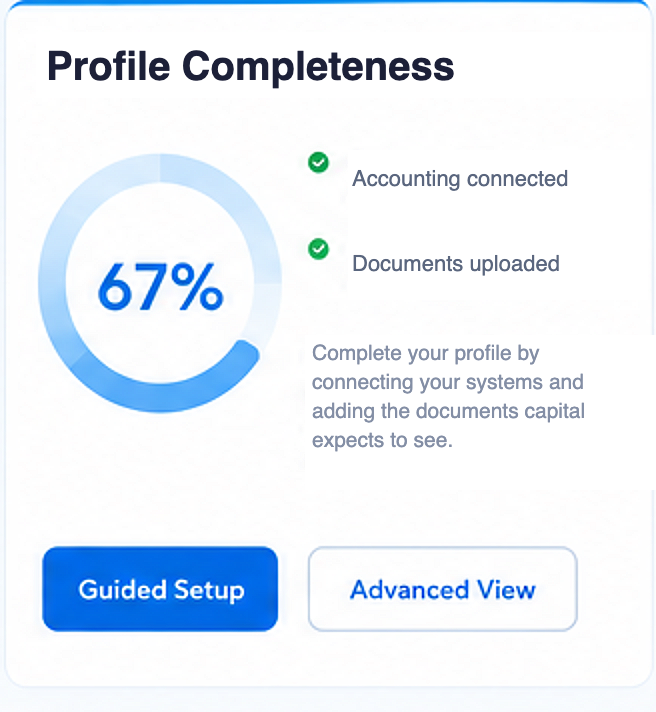 Funding preparation card in the Resourceful profile